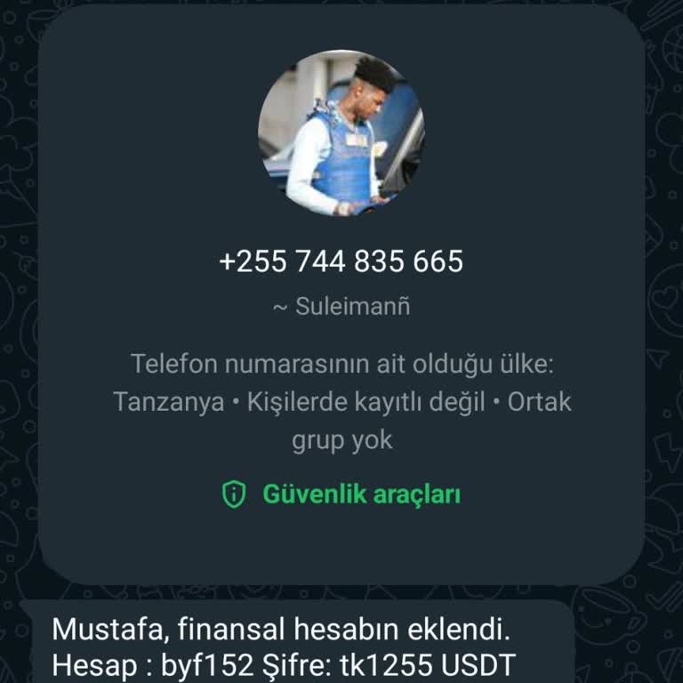 WhatsApp'tan Bilinmeyen Numara