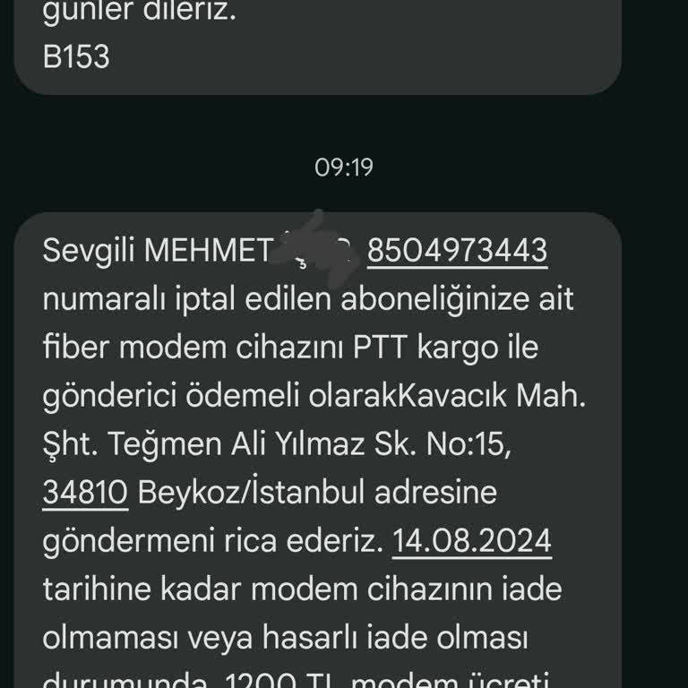 Şok Net Teslim Edilmeyen Modemin Ücret İadesi