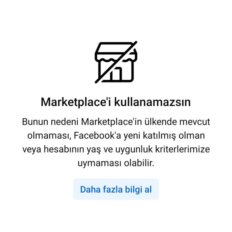 Facebook'ta Marketplace'ye Giremiyorum