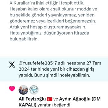 X (Twitter) Hesabımın Askıya Alınmasına İtiraz