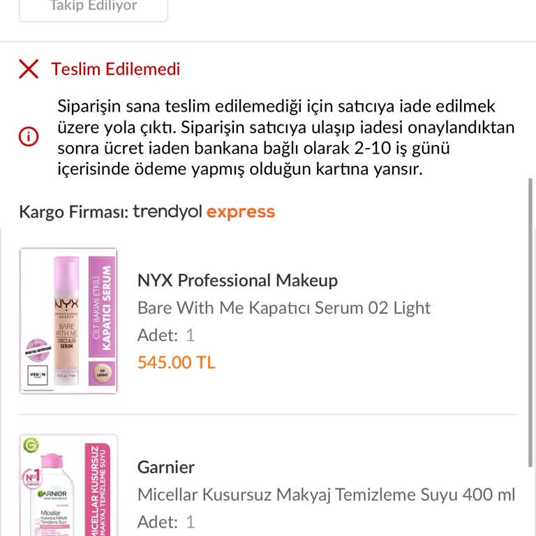 Trendyol Express Kendi Kendine İade Oluşturması