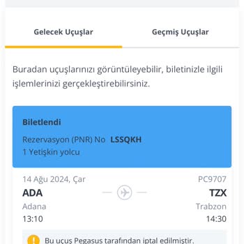 Pegasus Uçuşumu İptal Etti Ve Paramı Geri Vermiyor!