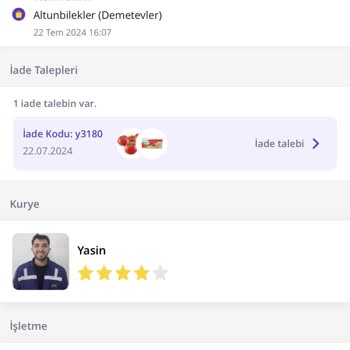 Getir Çarşı Yanlış Ürün Ve SKT Yaklaşan Ürün Gönderdi.
