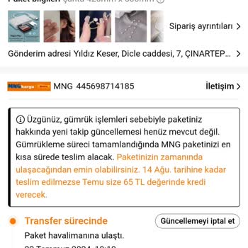 Temu Siparişim Gelmedi Gümrükte