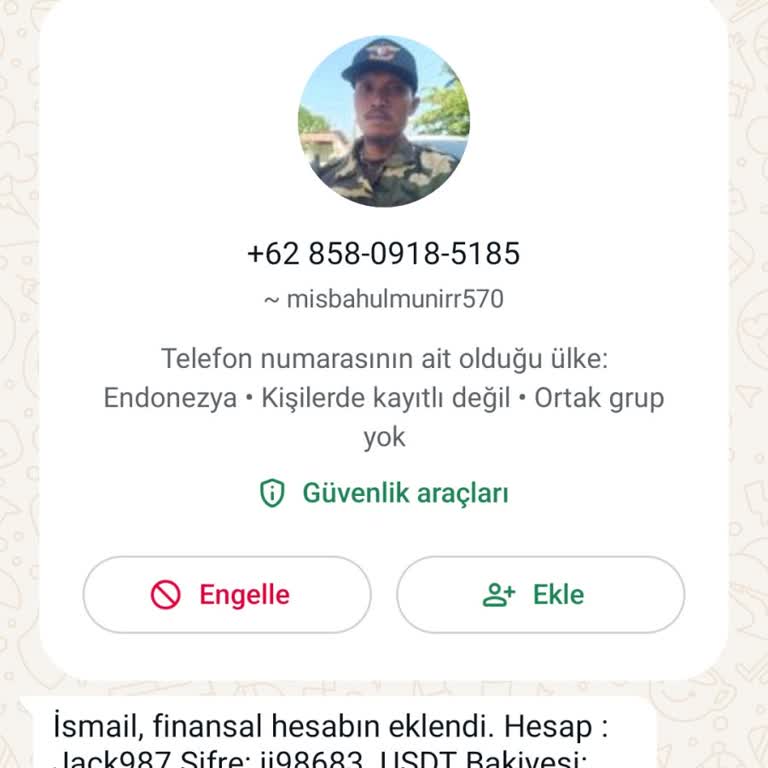 WhatsApp Erhan G**** Şikayet