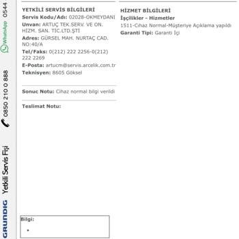 Grundig LED TV Ekran Hatası