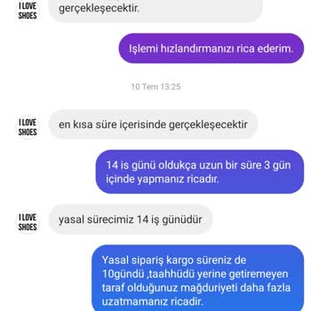 iloveshoes.com.tr Sipariş Ve İade Sürecinde Yaşanan Sorunlar