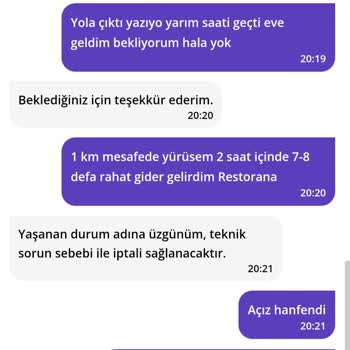 Getir Yemek Sorumsuzluğu
