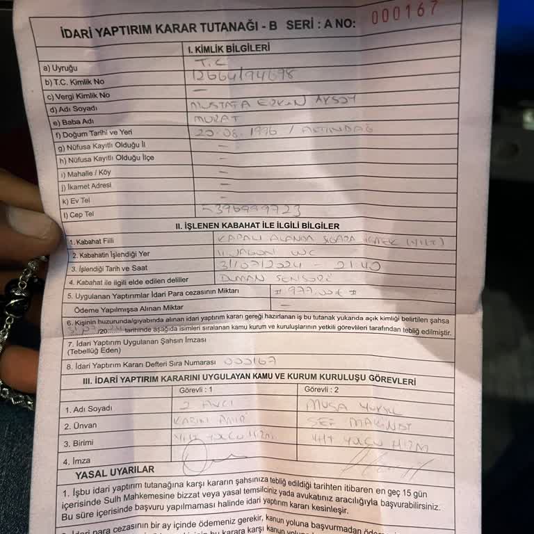 YHT Sigara Yasağı Normal Olmayan Tutarda Cezai İşlem Uygulanması