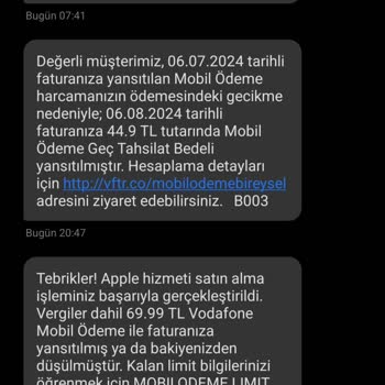Vodafone İzinsiz Satın Alınan Apple İşlemi