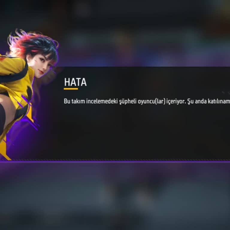 Garena Free Fire Şüpheli Oyuncu Hatası