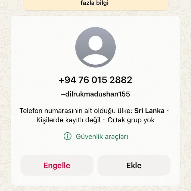 WhatsApp Bilinmeyen Numara Ve Hesap Güvenliği Sorunu