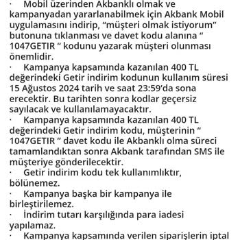 Getir Kampanyası Akbank Mobil Müşteri Olma