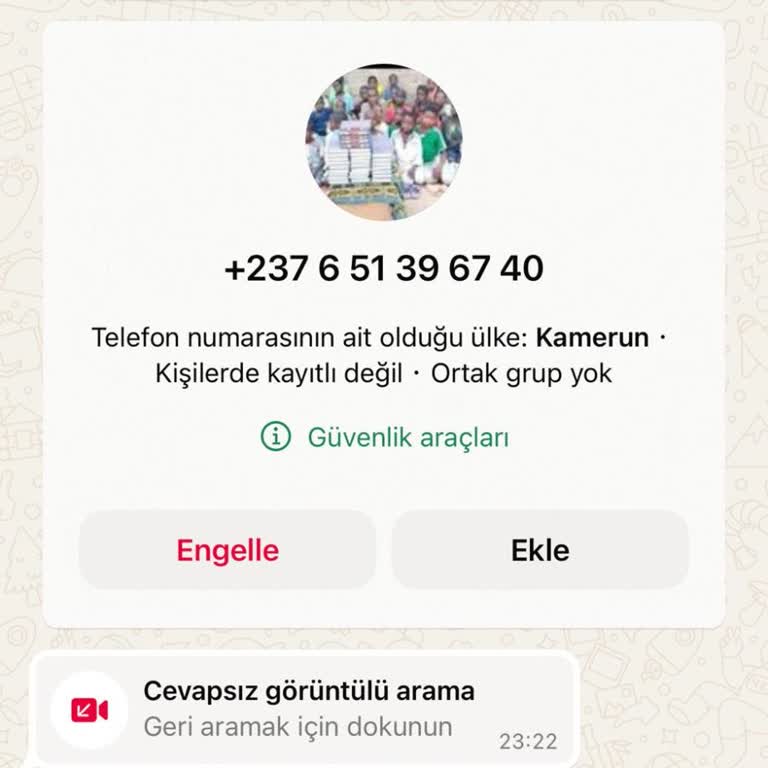 WhatsApp Kamerun Alan Kodlu WhatsApp'tan Görüntülü Arama