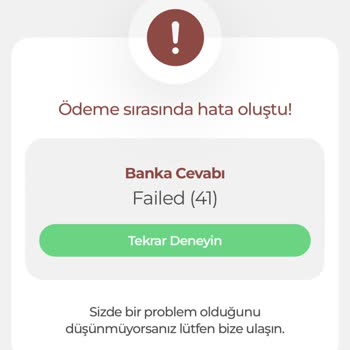Bubilet Failed (41) Hatası Vermektedir