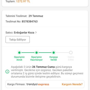 Trendyol Express Kargom 6 Gündür Gelemedi