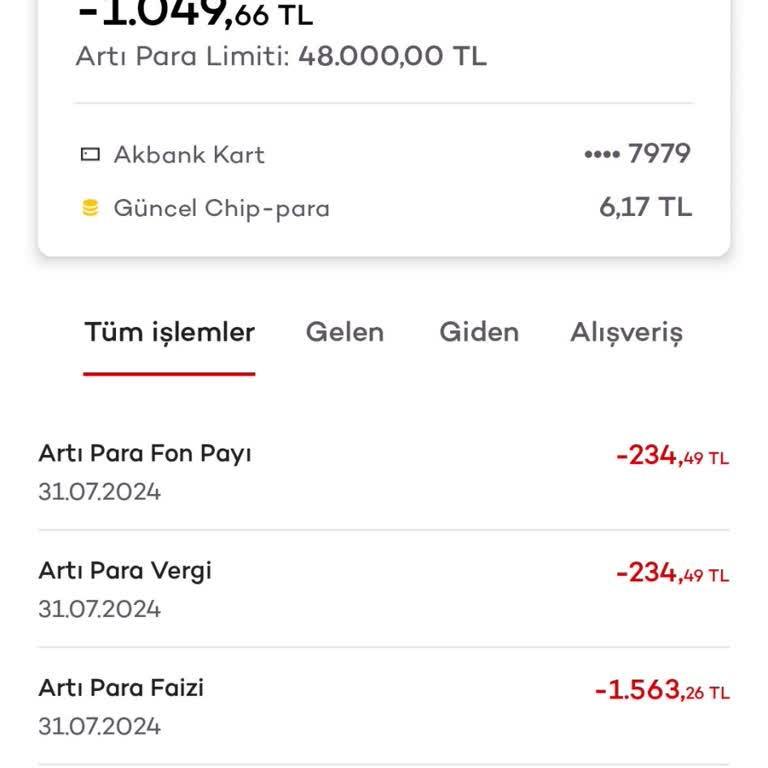 Akbank Artı Para Fon Kesintisi