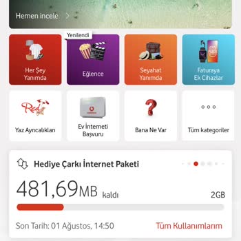 Vodafone Aşım Yapılmadan Paket Tanımlaması Yapılıyor!