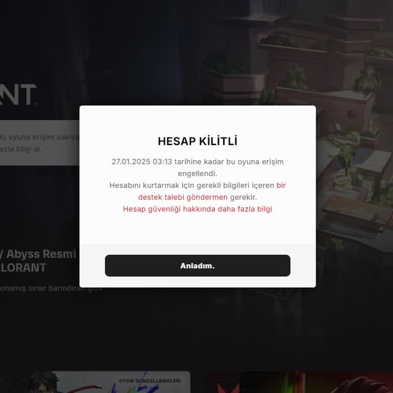 Valorant Haksız Yere Ban Yedim