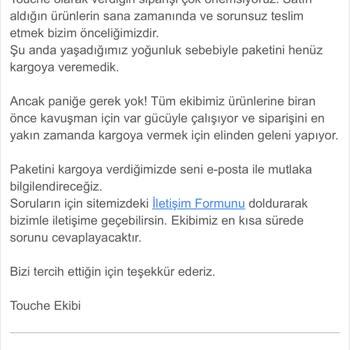 Touche Prive Online Alışveriş Mağduriyeti