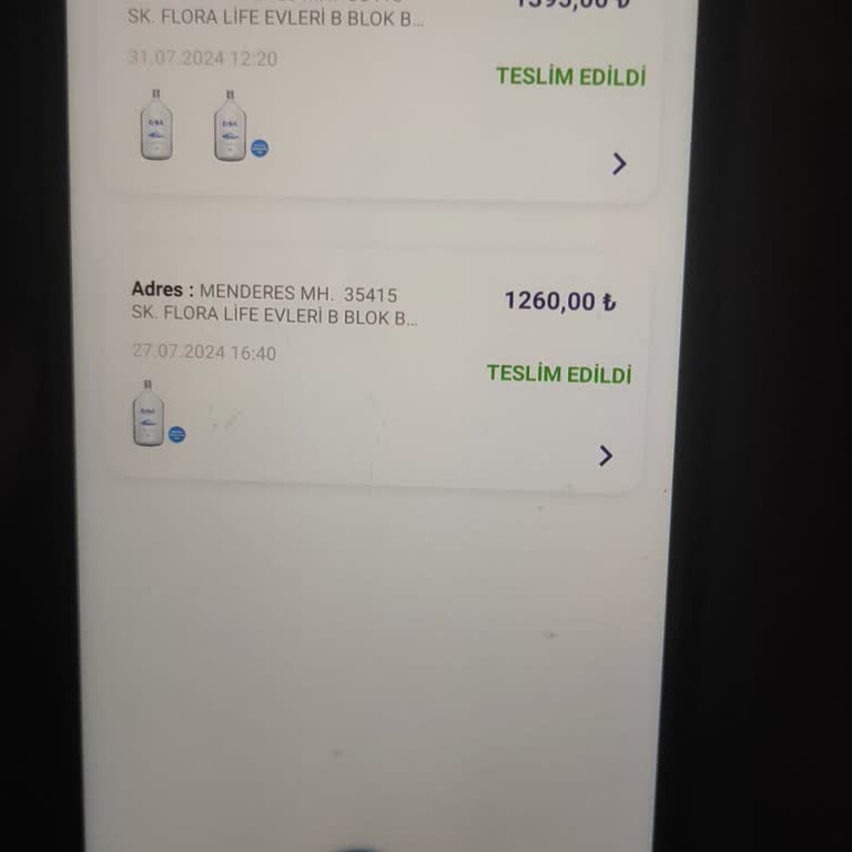 Erikli Su Teslimat Olmamasına Rağmen Siparişim Teslim Edildi Görünüyor