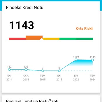 Findeks Notum 1143 Orta Riskli Görünüyor