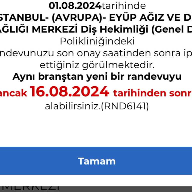 MHRS Randevu İptalinde Mağduriyet Yaşıyorum