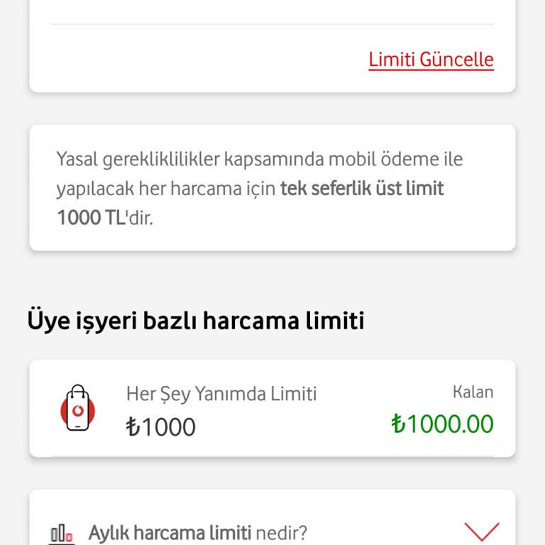 Vodafone Limit Kullanamama Sorunu