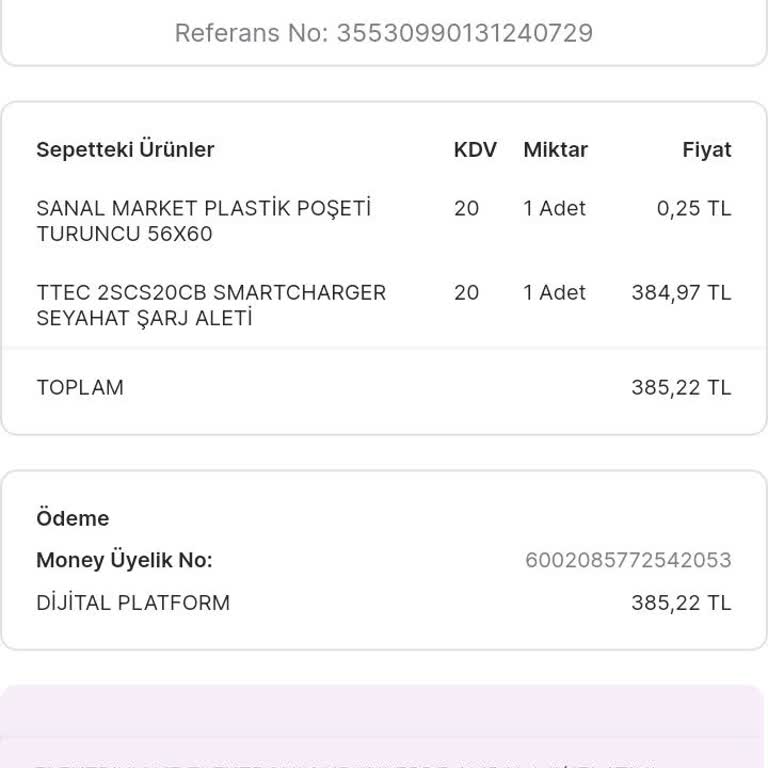 Migros Sanal Market İadesi