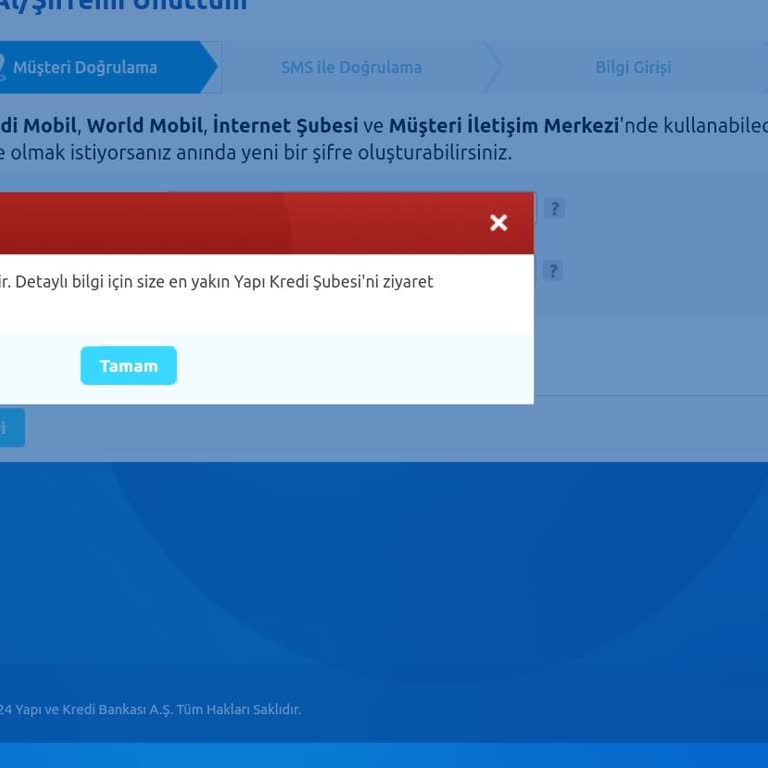 Yapı Kredi İnternet Bankacılığı Problemi