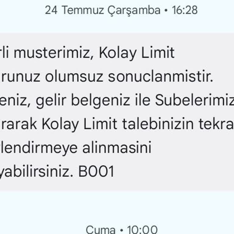 Ziraat Bankası Ziraat Kredi Kartı Limitinin Yükseltilmemesi