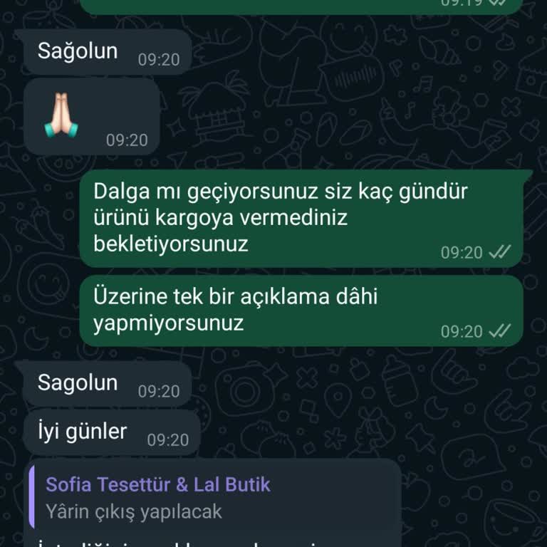Müşteri Memnuniyetini Hiçe Sayan Sofia Tesettür