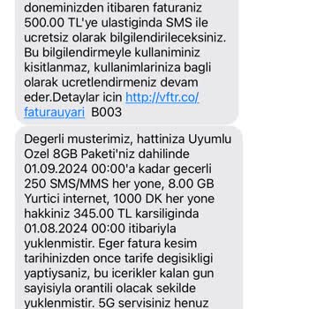 Vodafone Bana Haber Vermeden Tarifemi Değiştirdi (129TL -> 345TL)