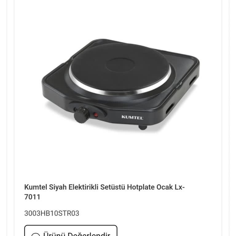 Kumtel Elektrikli Tek Göz Ocak