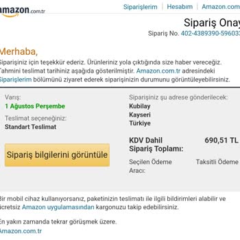 Amazon Hesabım Kilitlendi Ve Siparişlerimin Ne Durumda Olduğunu Göremiyorum.