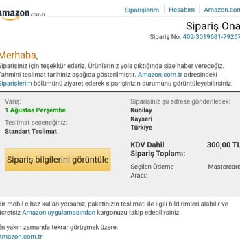 Amazon Hesabım Kilitlendi Ve Siparişlerimin Ne Durumda Olduğunu Göremiyorum.