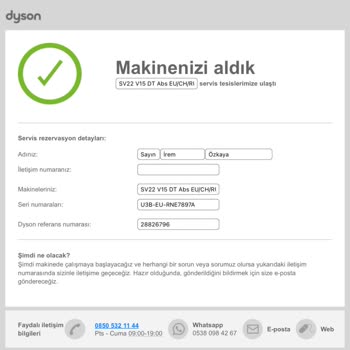 Dyson V15 Şikayet Servis Şarj Aletini Göndermiyor