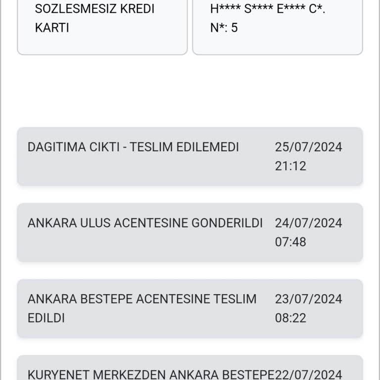 Kuryenet Kredi Kartı Teslimat Garabeti