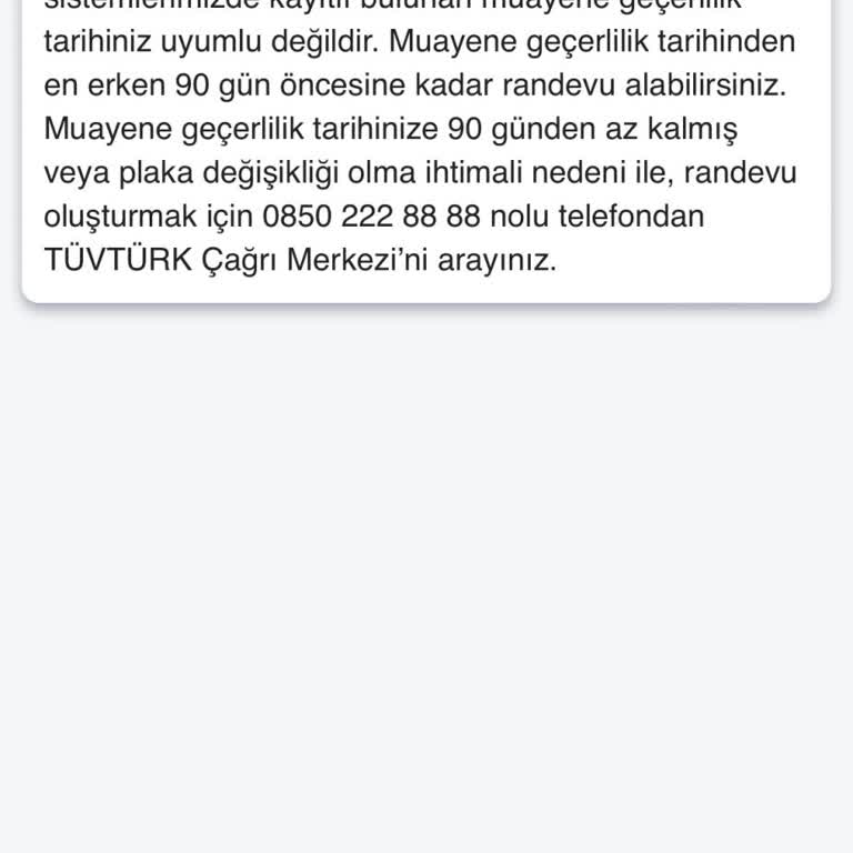 TÜVTÜRK Aracımın Genel Muayene Randevusu Onaylanmıyor