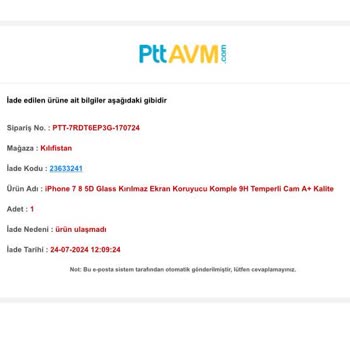 Azim_elektronik (Kılıfistan) Hatalı Ürün İade Ücret Bilgisi