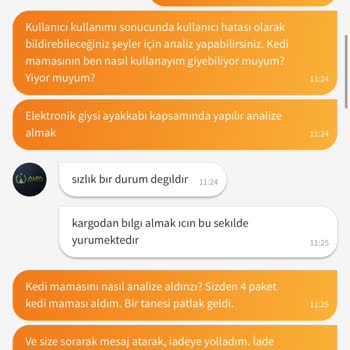 Trendyol'dan Aldığım Mamanın Haksız Yere Analiz Sürecine Alınması.
