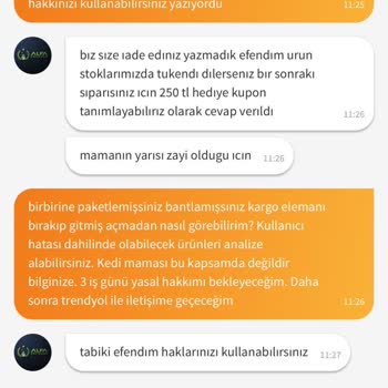 Trendyol'dan Aldığım Mamanın Haksız Yere Analiz Sürecine Alınması.