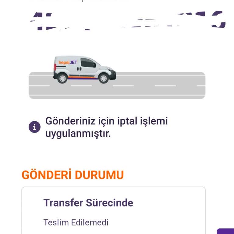 hepsiJET Bilgim Dışında İade İşlemi.