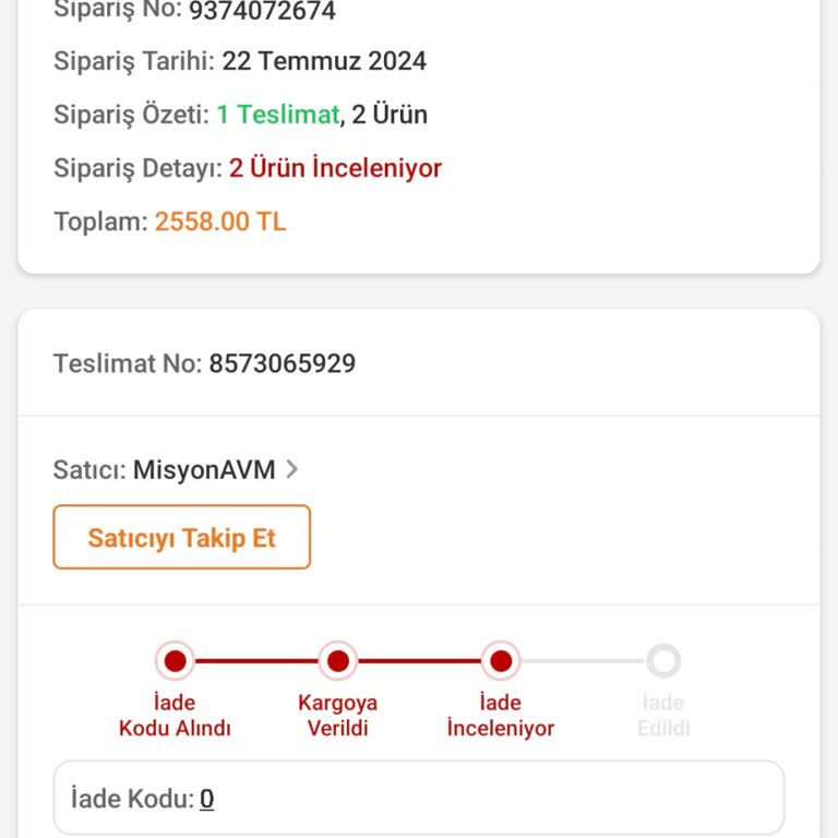 Trendyol Ve Satıcıdan Şikayetçiyim