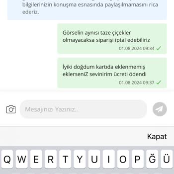 Çiçek Sepeti Eksik Ürün Görselle Alakasız Ürün