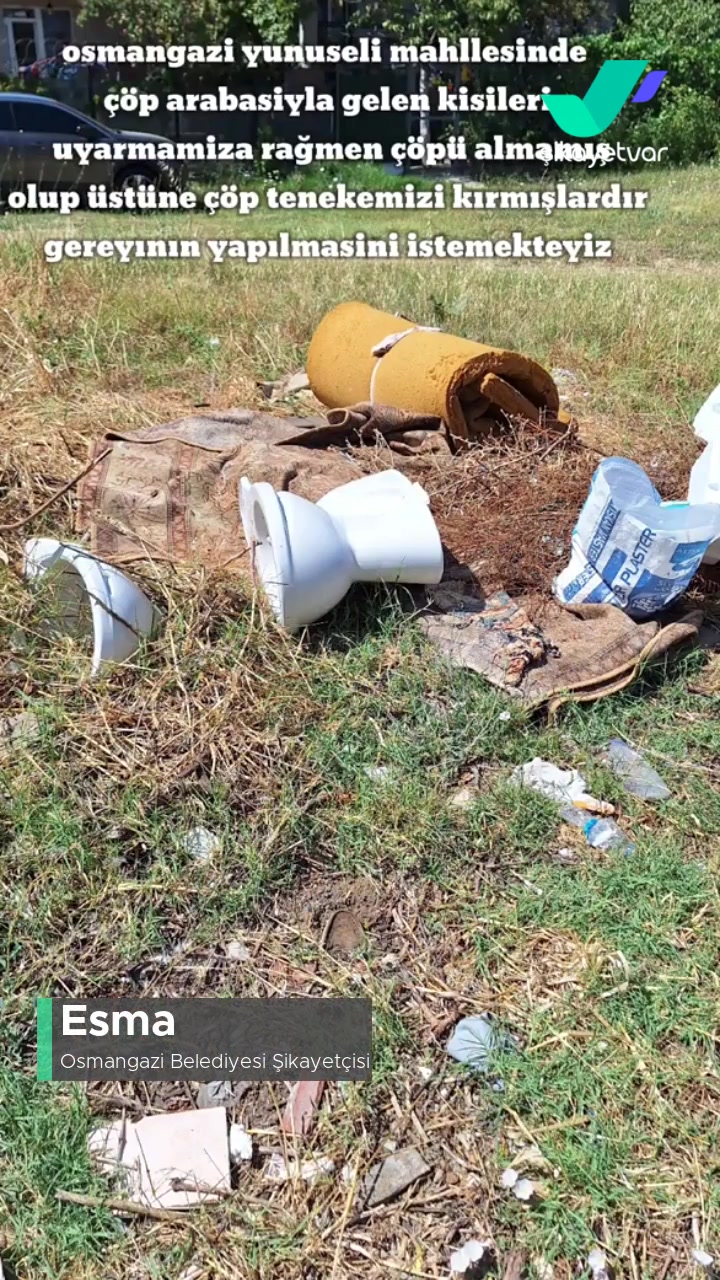Osmangazi Belediyesi Çöplerimiz Alınmıyor Ve Kırık Çöp Kovamız! videonun kapak resmi