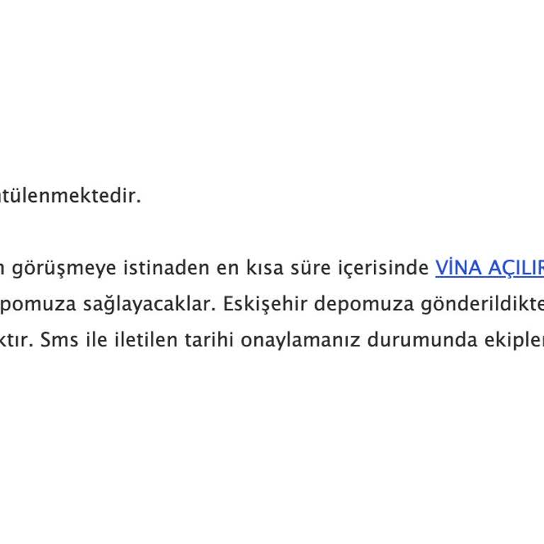 Vivense - Depoda Bekleyen Sipariş