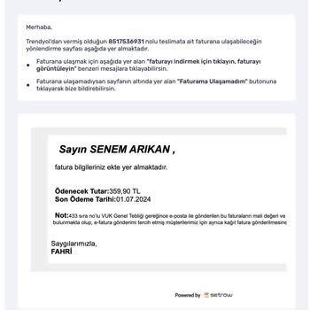 Trendyol Faturasına Ulaşamıyorum. Yardımcı Olunmuyor!