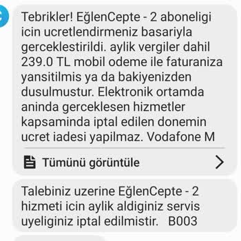 Eğlen Cepte Vodafone Mobil Ödeme Servisi