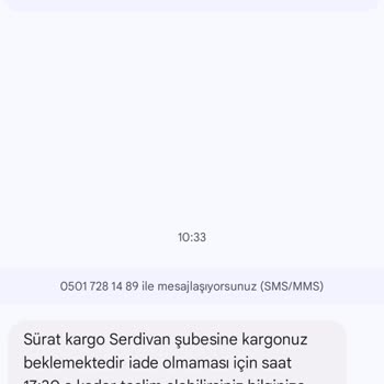 Sürat Kargo Sakarya Serdivan Şube Personel İşini Yapmıyor, Muhatap Yok